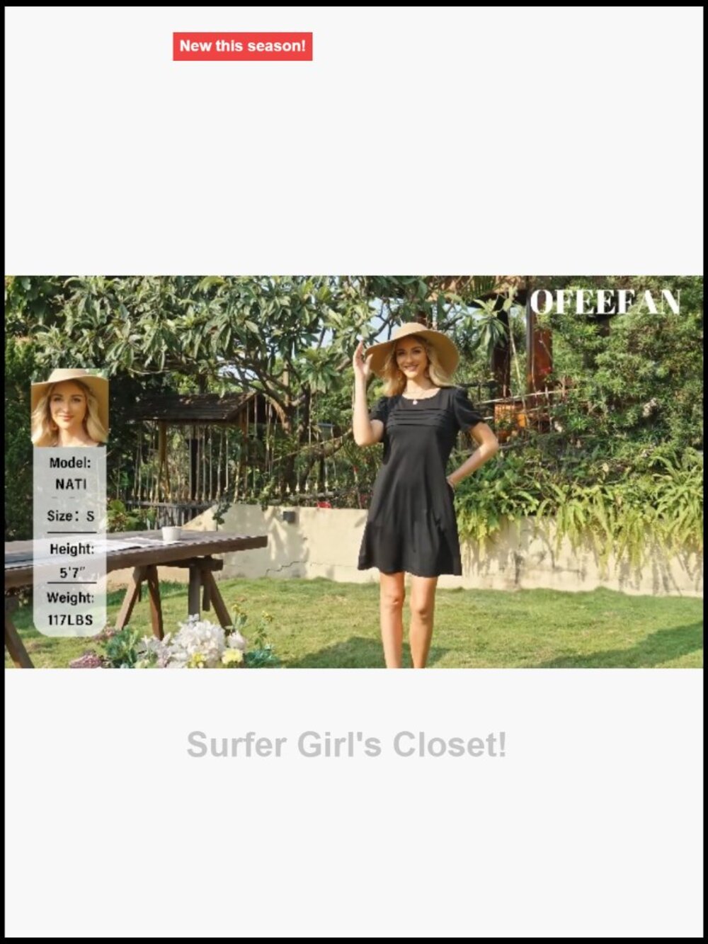 Womens Pleated Front Dress Puff Sleeve Pockets Sundress Casual Summer - Picture 6 of 7